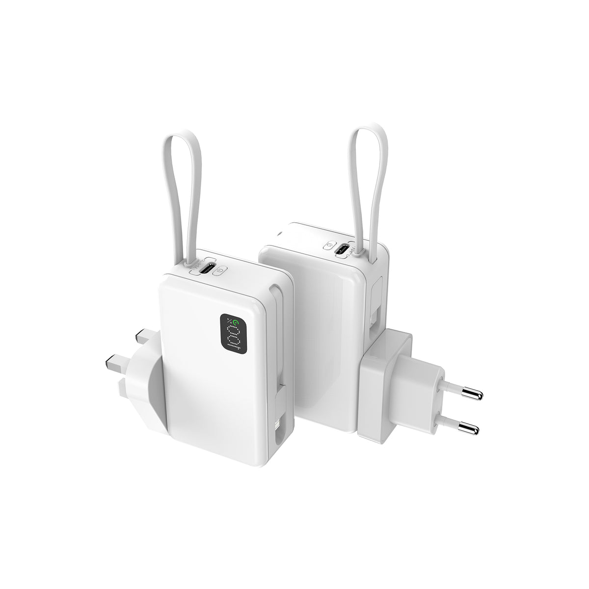 BNY Power Bank with Portable AC Charger & Built-in Cable 5000mAh PD20W