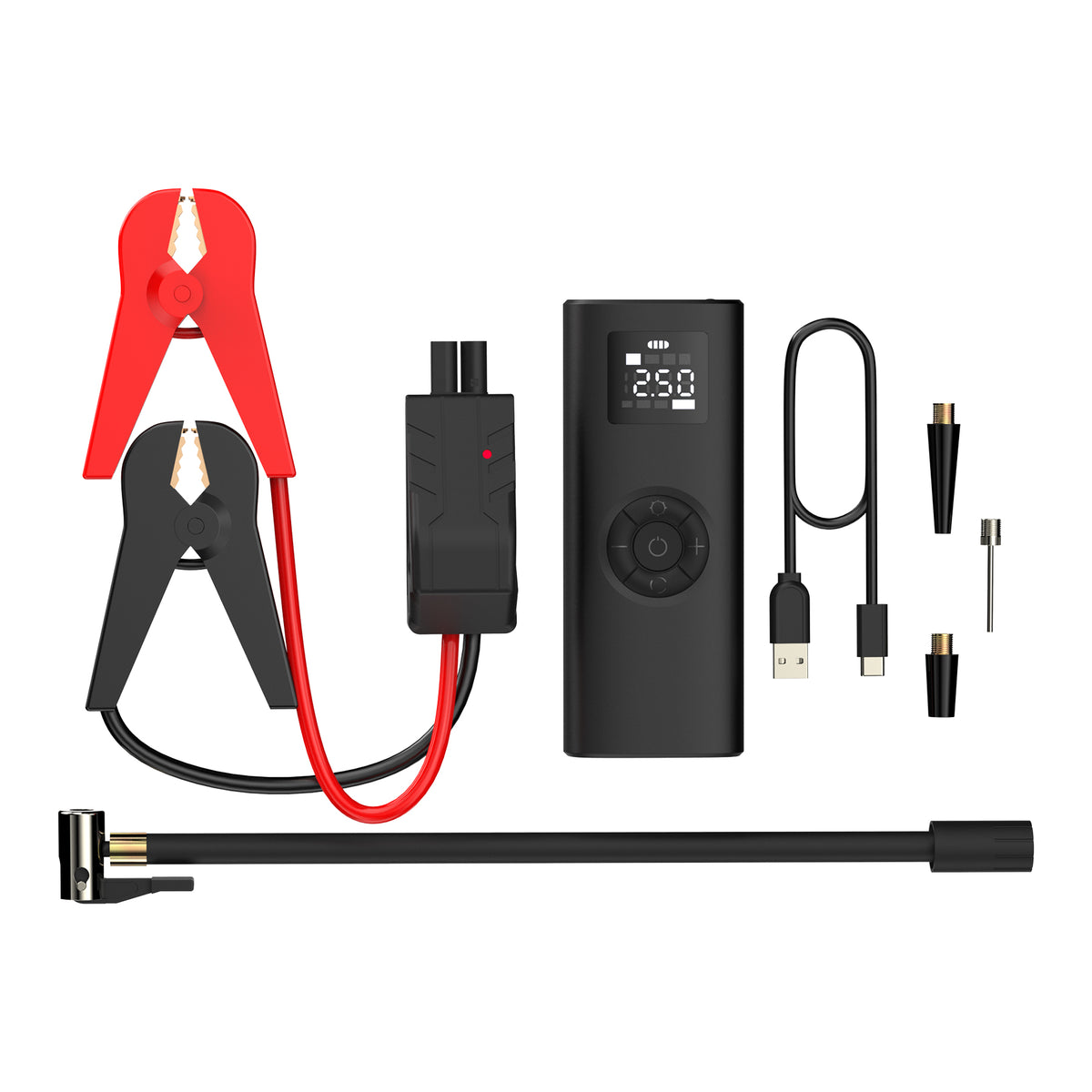 BNY for Tyre Inflator Portable 150PSI Electric Air Pump for Car with 2000mAh Battery